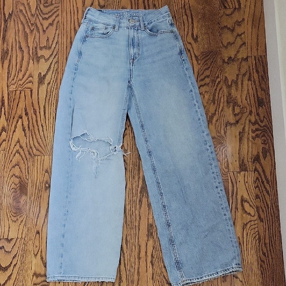 American Eagle Outfitters Blue Flare Wide Leg Jeans